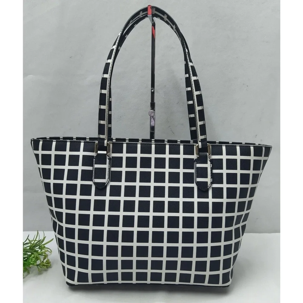 Kate Spade Dally Laurel Way Black White Double Handle Zipper Tote Bag